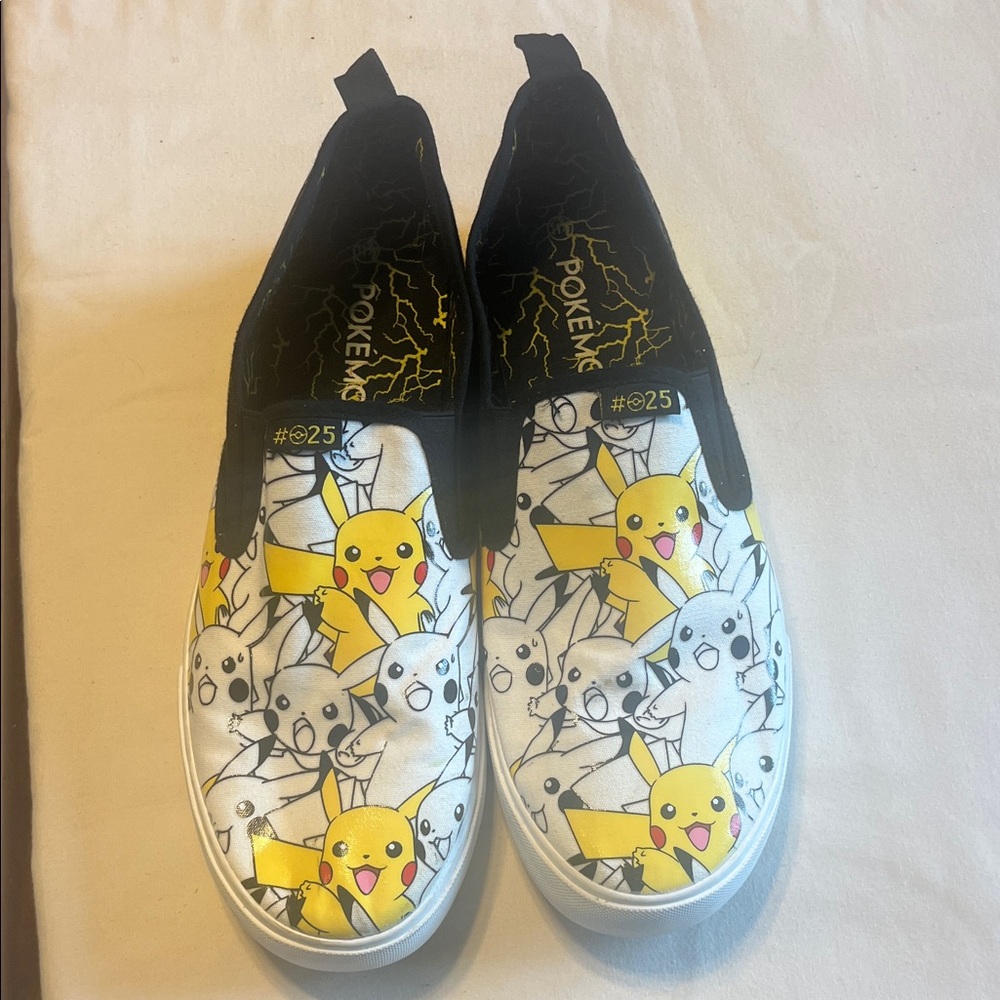 Pokemon Pikachu and Friends Yellow Slip-On Sneakers
